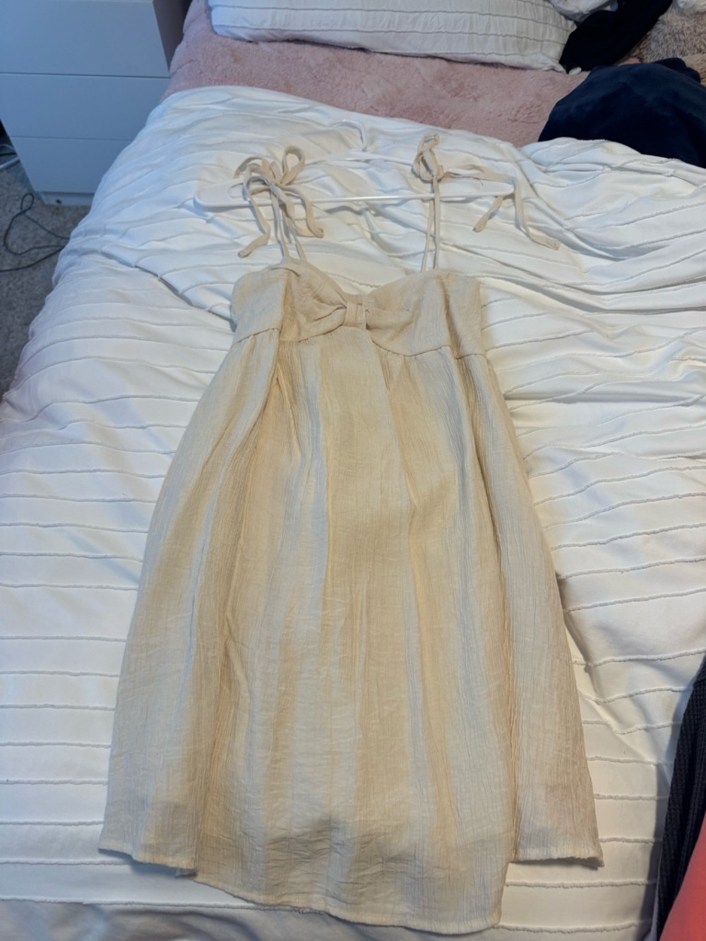 Cream Tie-Strap Sundress